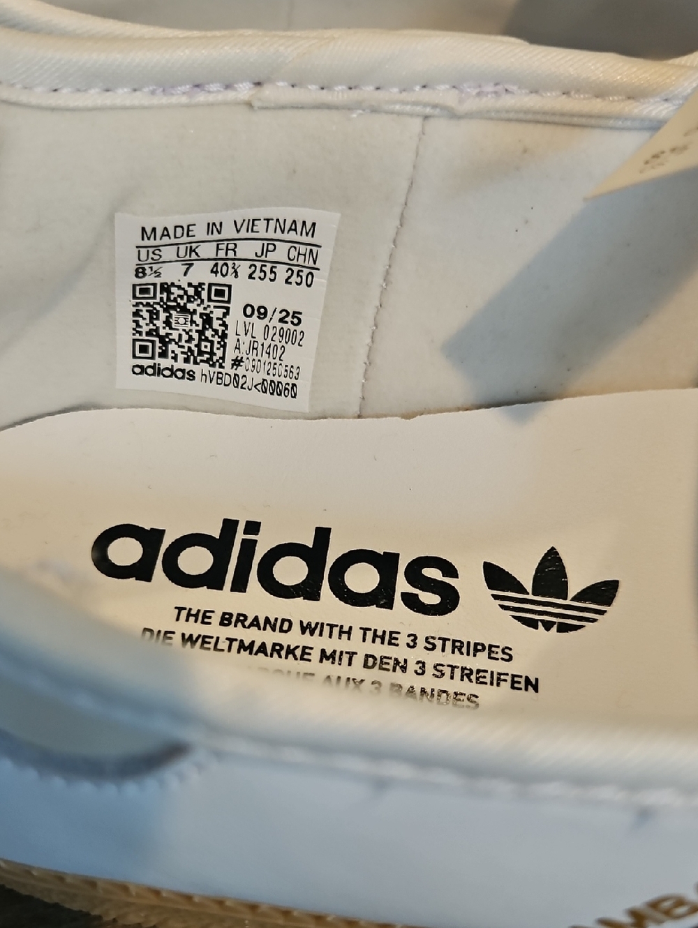 adidas White Mary Jane Flats with Black Stripes - Picture 4 of 6